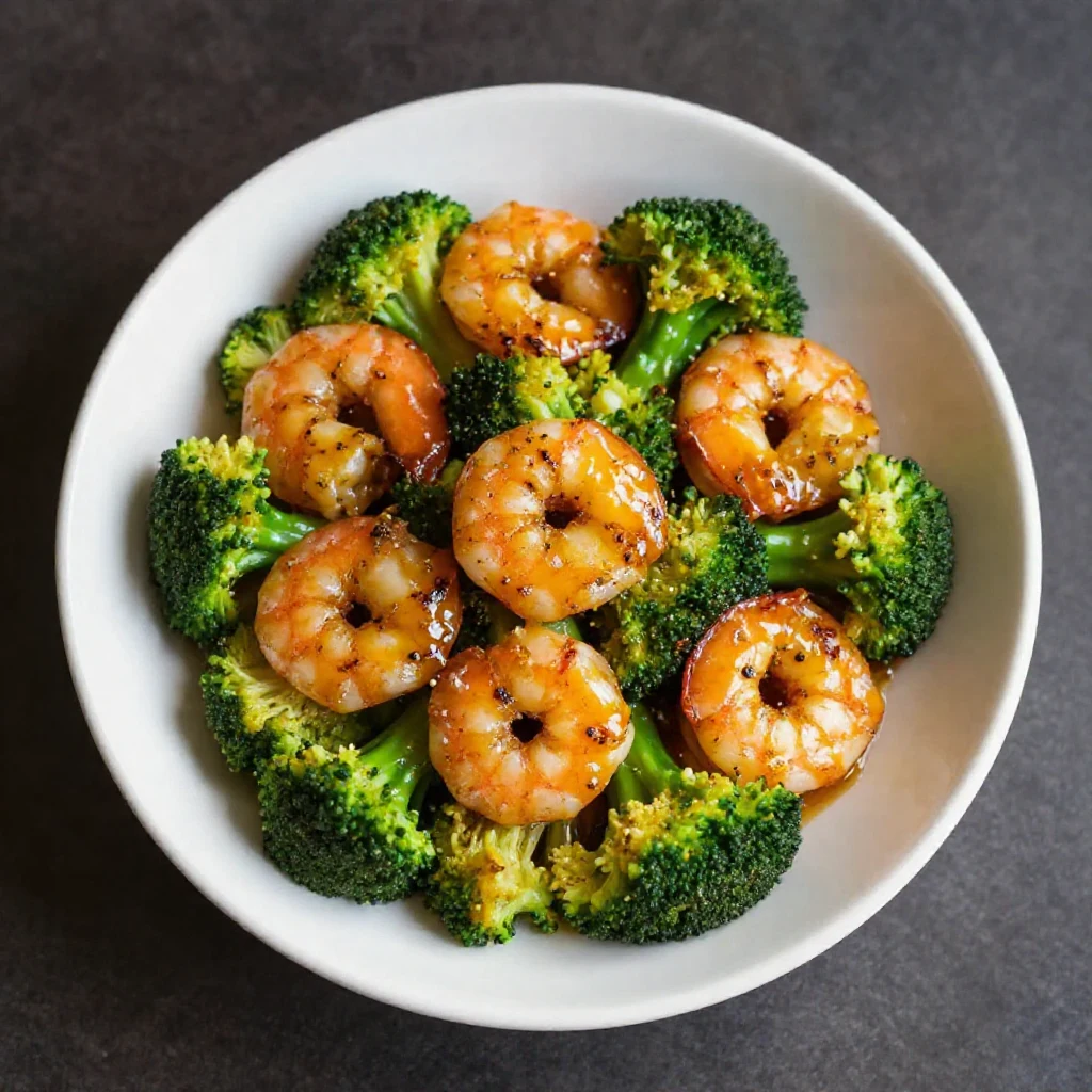 Close-up of a vibrant plate of honey garlic shrimp, glistening with sauce, garnished with fresh parsley, ready to be served.