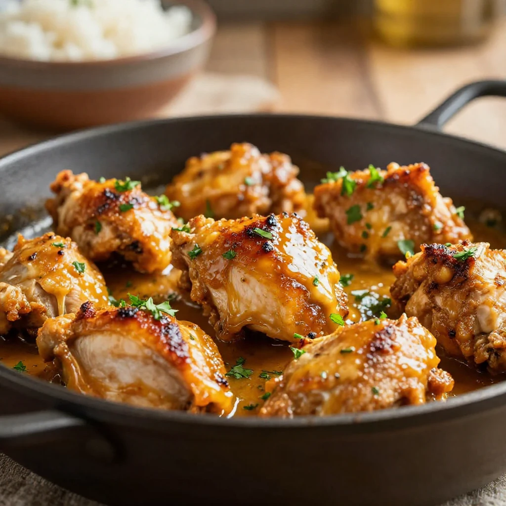 A delicious Texas Roadhouse Butter Chicken Skillet served with fresh vegetables