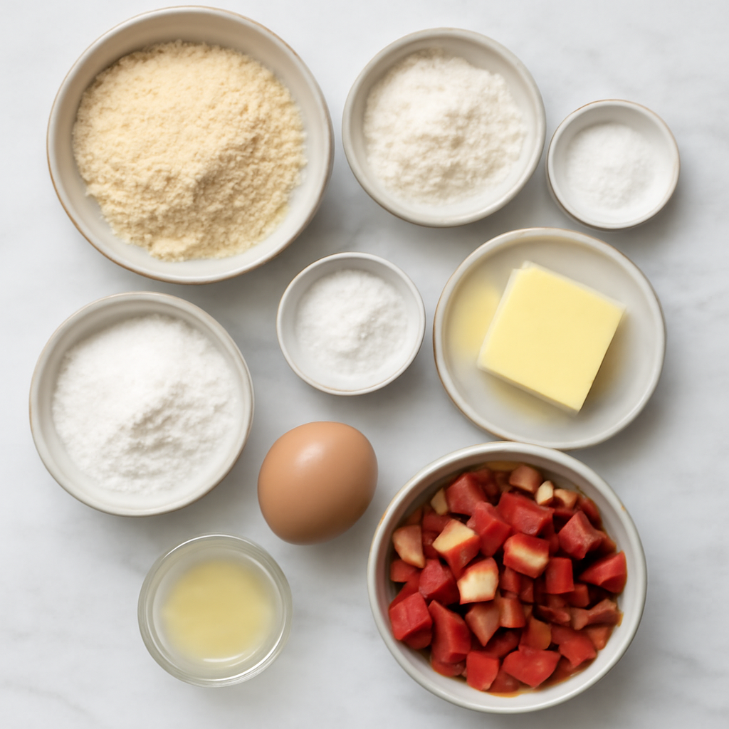 Ingredients for Easy Keto Rhubarb Cookies Recipe - Low Carb & Sugar-Free