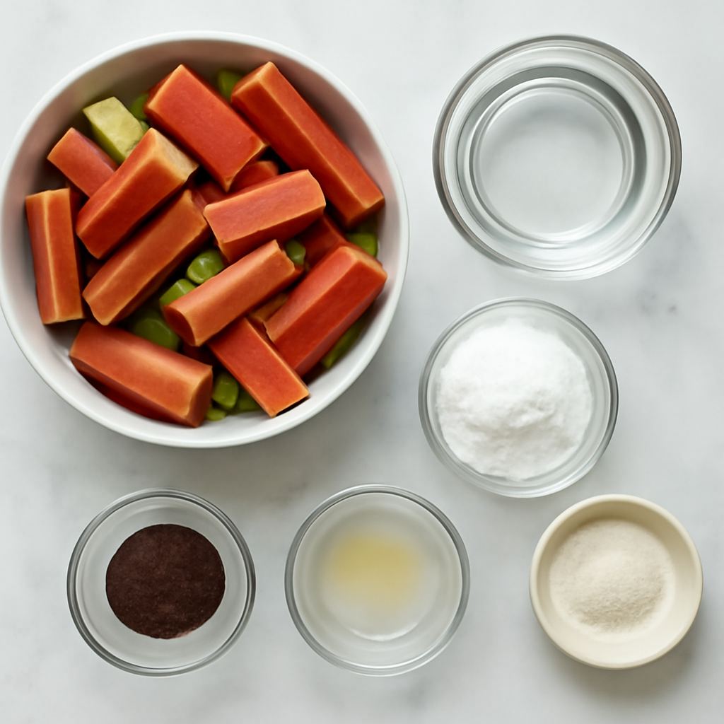 Ingredients for Easy Keto Rhubarb Jam Recipe - Low Carb & Sugar-Free