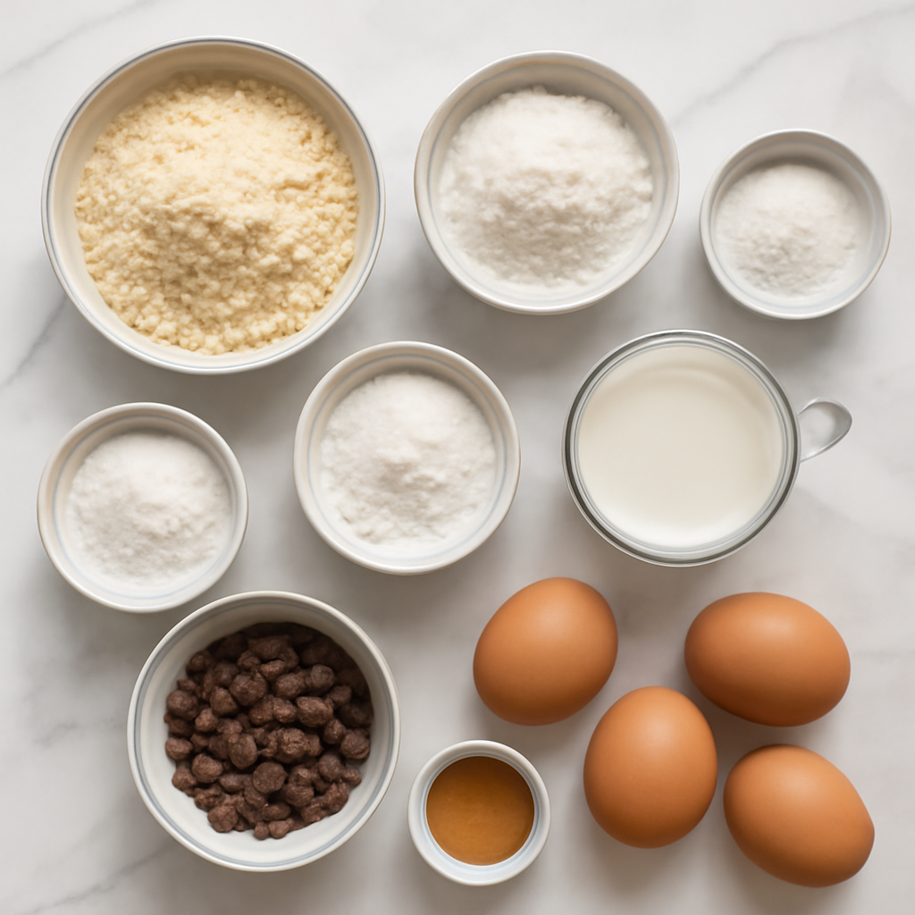 Ingredients for Easy Keto Slab Cake Recipe - Low Carb Sugar-Free Dessert