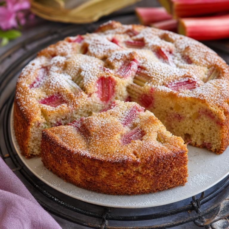 Keto Rhubarb Cake Recipe – Low Carb Sugar-Free Dessert