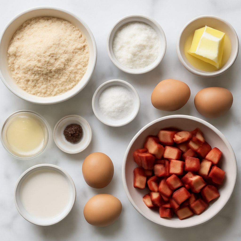 Ingredients for Keto Rhubarb Muffins Recipe – Low Carb & Sugar-Free Delight
