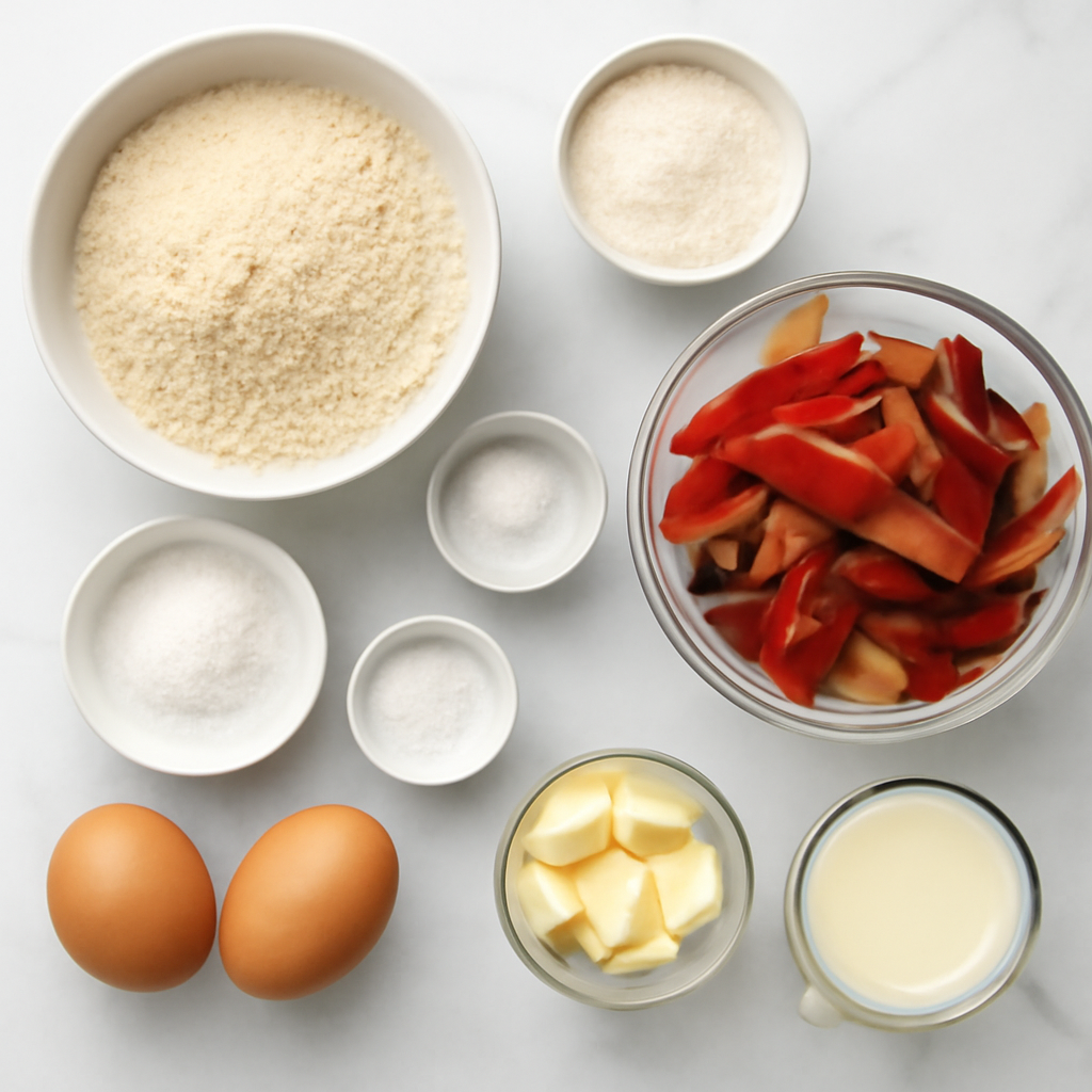 Ingredients for Keto Rhubarb Scones Recipe - Low Carb & Sugar-Free Delight