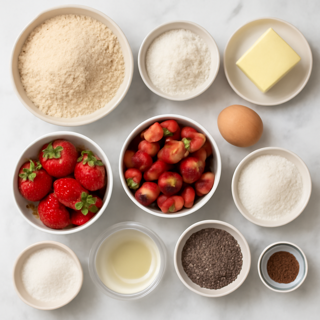 Ingredients for Keto Strawberry Rhubarb Pie Recipe - Low Carb & Sugar-Free